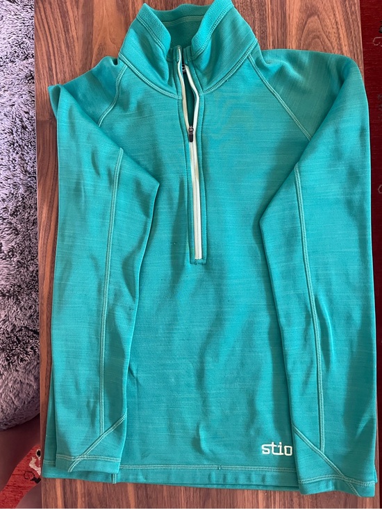 Stio Tops - Stio Green Heather Fleece Quarter-Zip Pullover